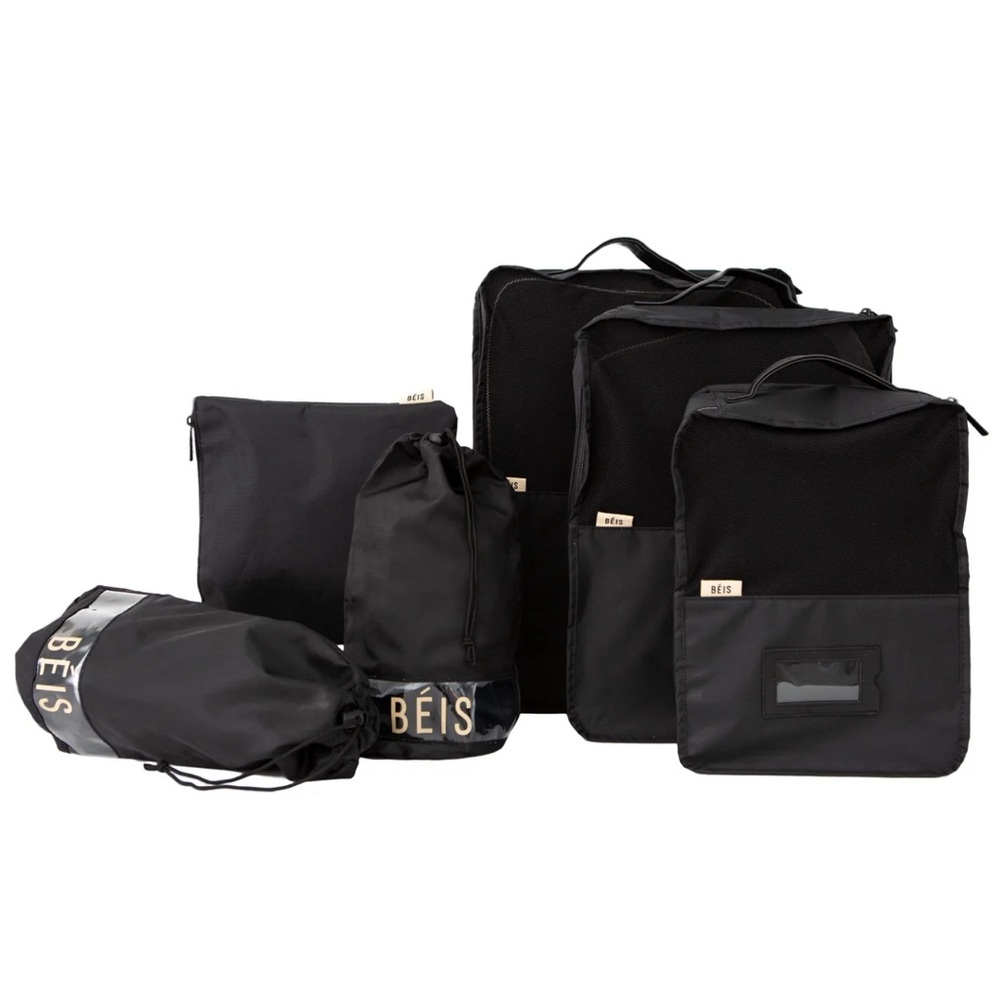 Beis black packing cube set